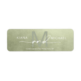 Watercolor Wedding Monogram Sage Green ID786