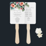 Watercolor Wedding Programs Tropical Hibisken Fächer<br><div class="desc">Mit unserer bezaubernden Hochzeitsvorstellung bieten wir Ihnen eine perfekte Mischung aus Eleganz und Funktionalität für Ihren besonderen Tag. Diese mit Liebe gearbeitete Vorlage zeigt eine atemberaubende Auswahl an rosa und pfirsichfarbenen Hibiskus-Blume, die zart mit üppigen Palmen-Blätter verwoben sind und ein tropisches Paradies schaffen, das Ihre Gäste begeistern wird. Dieser Ventilator...</div>