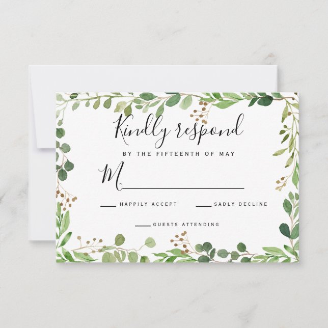 Watercolor Wedding RSVP (Vorderseite)