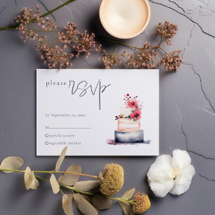 Watercolor Wedgecake RSVP Card
