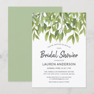 Watercolor-Weide-botanisches Brautparty laden ein Einladung
