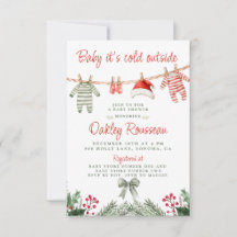 Watercolor-Weihnachten-Wäscheleine-Baby-Party