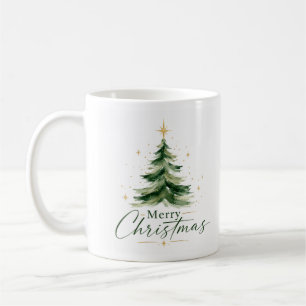 Watercolor-Weihnachtsbaum Elegantes Frohe Weihnach Kaffeetasse