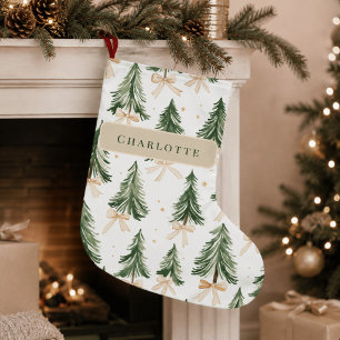 Watercolor-Weihnachtsbaum-Geschenkpapier Großer Weihnachtsstrumpf