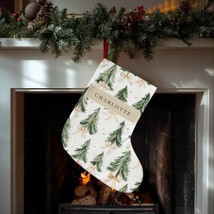 Watercolor-Weihnachtsbaum-Geschenkpapier Großer Weihnachtsstrumpf