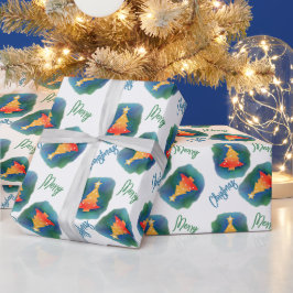 Watercolor Weihnachtsbaumen Umschlagpapier Geschenkpapier
