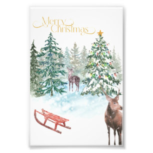 Watercolor-Weihnachtsdruckplakat Fotodruck