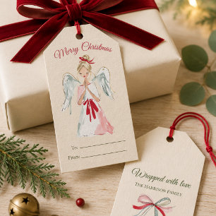 Watercolor-Weihnachtsengel-Geschenkanhänger Geschenkanhänger