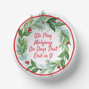 Watercolor Weihnachtsfest Wreath MAHJONG Pappteller