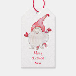 Watercolor-Weihnachtsgenom Geschenkanhänger