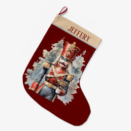 Watercolor Weihnachtskitcracker hinzufügen Großer Weihnachtsstrumpf