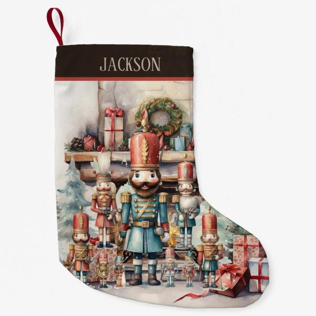 Watercolor Weihnachtskitcracker hinzufügen Kleiner Weihnachtsstrumpf (Vorderseite)