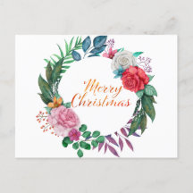 Watercolor Weihnachtskraut Frohe Weihnachten