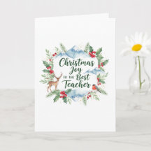 Watercolor-Weihnachtslehrerkarten – Festliches Win