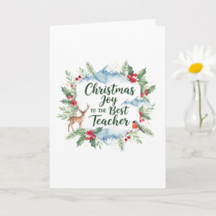 Watercolor-Weihnachtslehrerkarten – Festliches Win Karte
