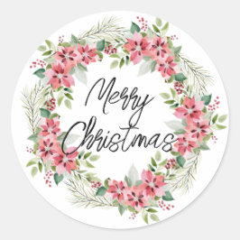 Watercolor-Weihnachtslied Runder Aufkleber