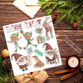 Watercolor Weihnachtsmann Elfen Weihnachten Benutz Aufkleber
