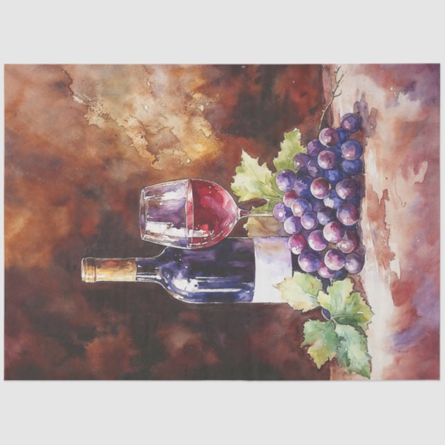 Watercolor Wein Seidenpapier (Vorderseite)