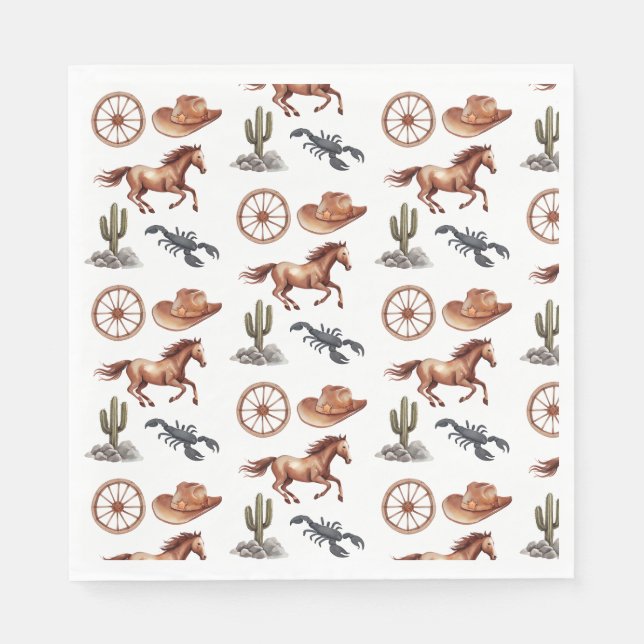 Watercolor Western Kid Art Serviette (Vorderseite)