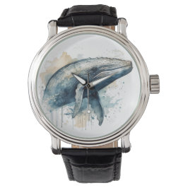 Watercolor Whale Wonder Armbanduhr