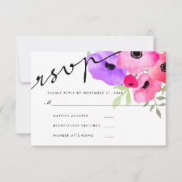 Watercolor Whimsical Floral Wedding RSVP Skript