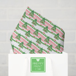 Watercolor Whimsical Striped Christmas Trees Seidenpapier