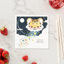 Watercolor Whimsical Tiger Geburtstag