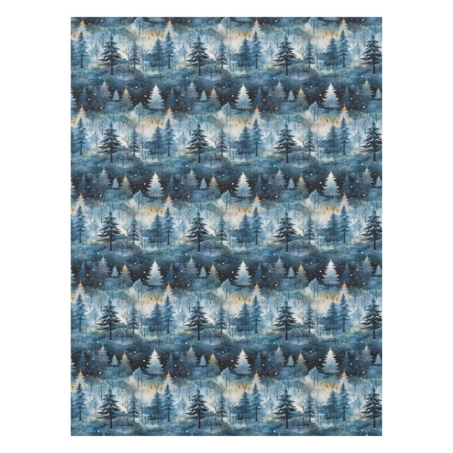 Watercolor Whimsical Winter Wonderland Christmas Tischdecke (Vorderseite)