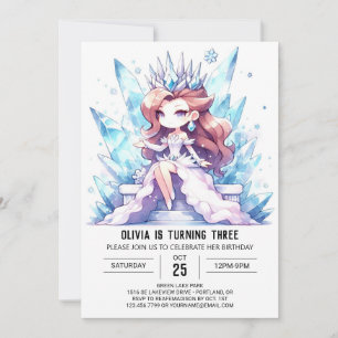 Watercolor Whimsy Princess Birthday Einladung