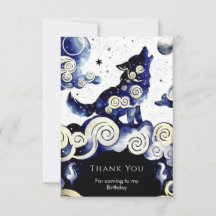 Watercolor Whimsy Wolf Geburtstag