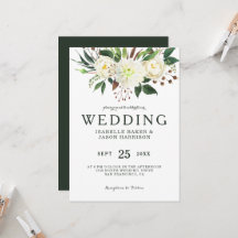 Watercolor White Roses Wedding