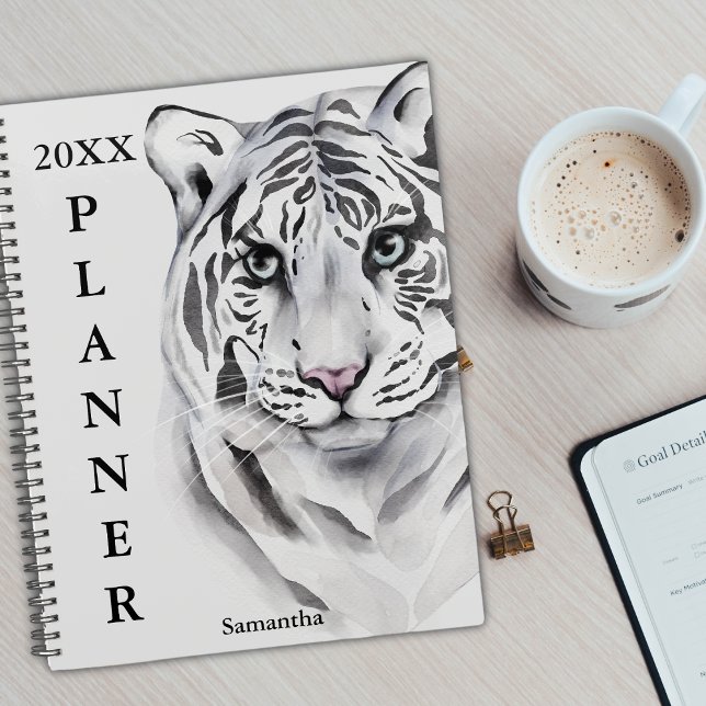 Watercolor White Tiger Custom Planer (Von Creator hochgeladen)