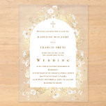 watercolor white yellow flowers Wedding Acryleinladungen<br><div class="desc">Wedding acrylic invitation</div>