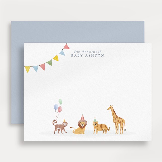 Watercolor Wild Animals Nursery note card Dankeskarte (Von Creator hochgeladen)