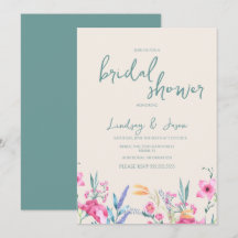 Watercolor Wild Blume Mix Script Brautparty