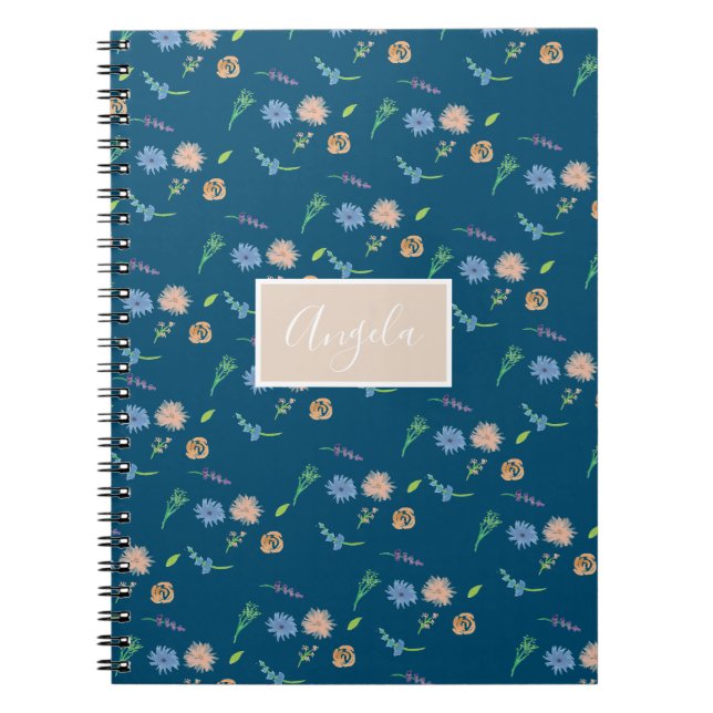 Watercolor Wild Florals Botanischer Event Designer Notizblock (Vorderseite)