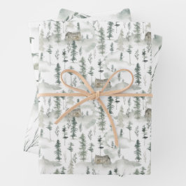 Watercolor Wild Pine Pattern Geschenkpapier Set