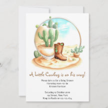 Watercolor Wild West Boy Babydusche