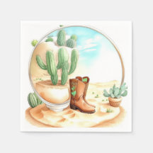 Watercolor Wild West Boy Babydusche