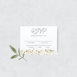 Watercolor-Wildblume-Hochzeitkarte für RSVP Begleitkarte
