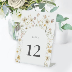 Watercolor Wildflower Arch Wedding Table Number Sockelschild