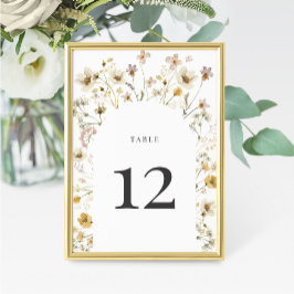 Watercolor Wildflower Arch Wedding Table Number Tischnummer