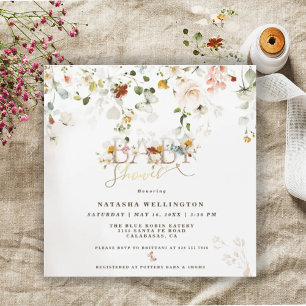 Watercolor-Wildflower-Baby-Shower-Magnetkarte Magnetkarte