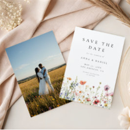 Watercolor Wildflower Garden Photo Wedding Save The Date