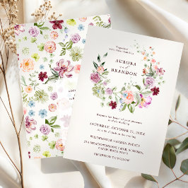 Watercolor Wildflower Garden Wedding  Einladung