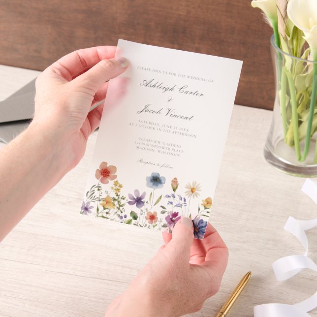 Watercolor Wildflower Pretty Spring Garden Wedding (Handgehalten)