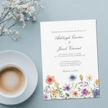 Watercolor Wildflower Pretty Spring Garden Wedding