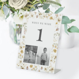 Watercolor Wildflower Wedding Age Table Number Sockelschild