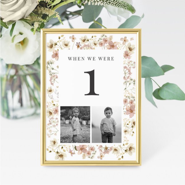 Watercolor Wildflower Wedding Age Table Number Tischnummer (Von Creator hochgeladen)