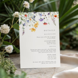 Watercolor Wildflower Wedding Details Begleitkarte